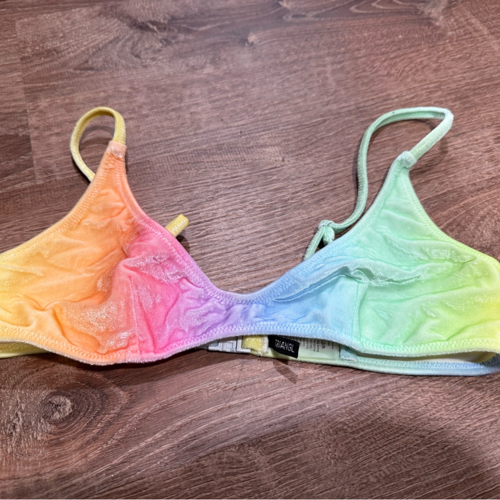 Triangl Mala Rainbow Velvet Bikini Top - medium